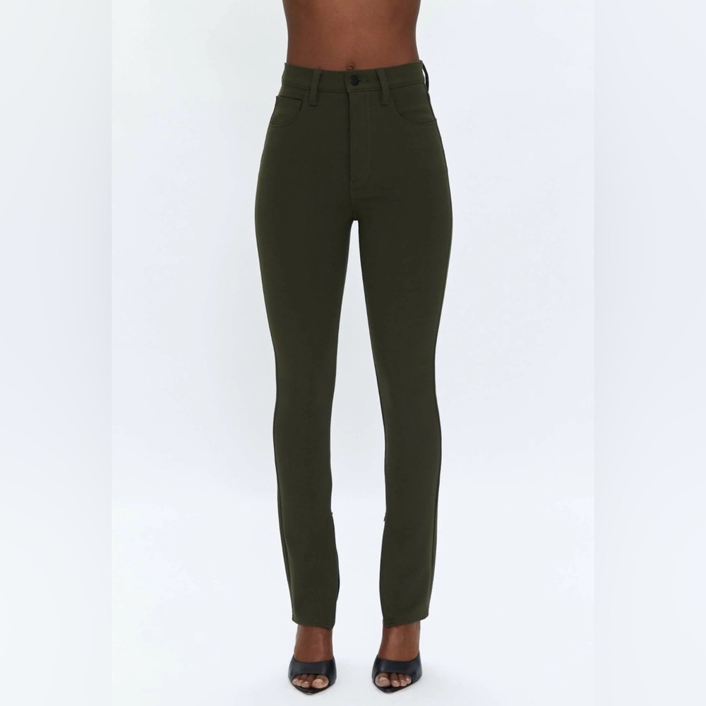 🔥 Pistola Kendal High Rise Skinny Scuba Jeans W/ Zippers Forest Green Sz 25 🔥
